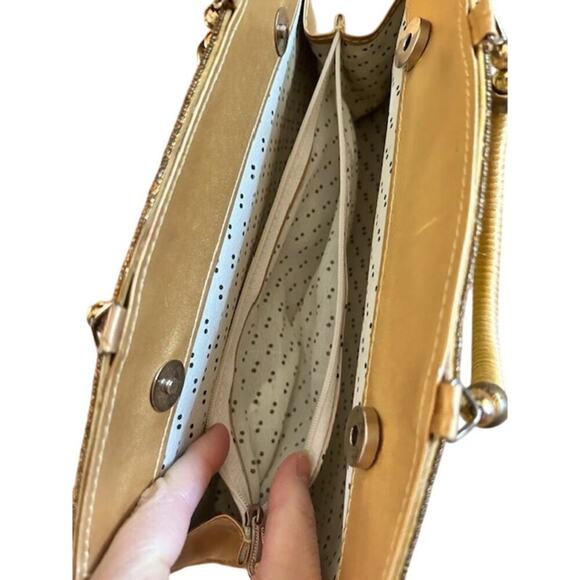 Vintage 1990s Gold Beaded Evening Bag Dual-Sided Design with Embellished - Picture 6 of 6